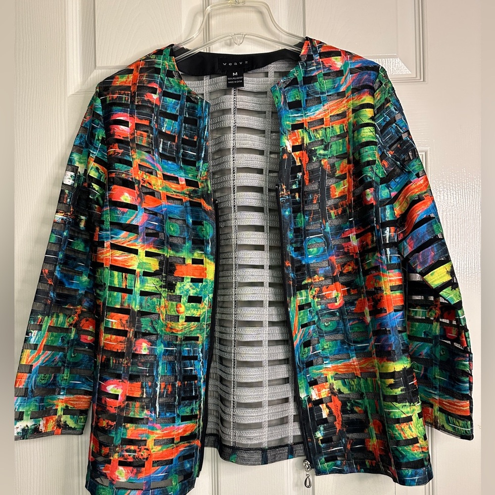 Weavz Multicolor Rainbow Abstract Women's Jacket